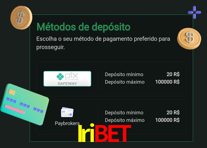 O cassino Iribet oferece uma grande variedade de métodos de pagamento